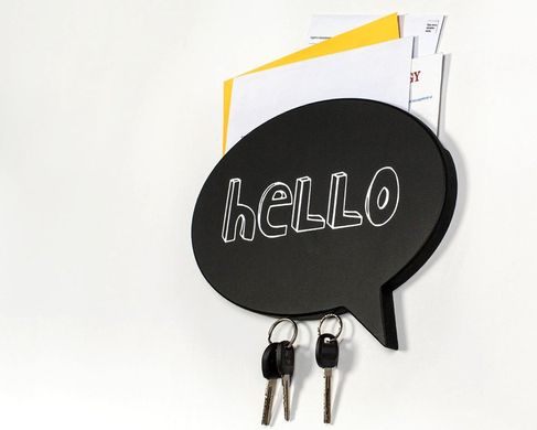 Wooden Wall Organizer // Key holder on a magnet // HELLO // by Atelier Article, Black