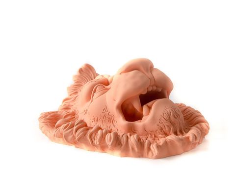 Lion Ceramic Plaster Head Terracotta by Atelier Article, Peach