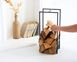 Log Holder Small with a handle Wood store by Atelier Article, Black