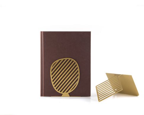 Modern bookends «Stripes» golden edition by Atelier Article, Golden