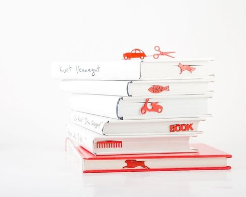 Unique Metal Bookmark French Car by Atelier Article, Red