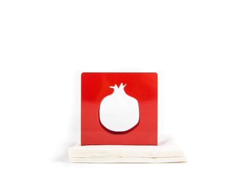Scandinavian style red metal napkin holder Pomegranate by Atelier Article