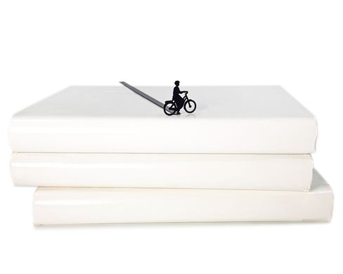 Metal Bookmark for books "Lady on a bike" by Atelier Article, Black