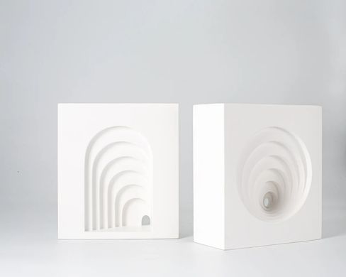 Shapes and Steps Plaster Bookends
