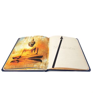 Black metal bookmark Buddha with a book