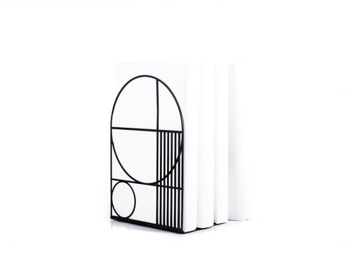 Metal Bookends "Bauhaus // Patterns" by Atelier Article, Black