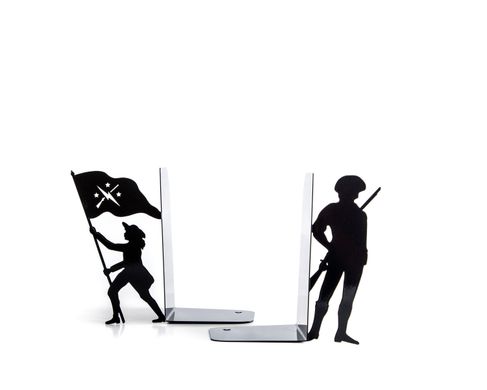 Metal bookends "Minutemen" US history inspired bookends by Atelier Article, Black