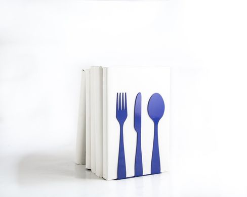 Metal Kitchen bookends / Silverware in blue / by Atelier Article, Navy