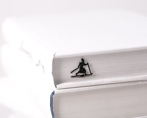 Metal Bookmark for books "High Hat Skier" by Atelier Article, Black