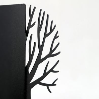Metal bookends "Winter trees" Black, Black