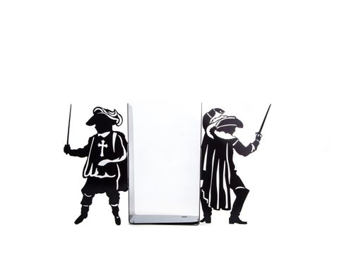 Metal bookends "Musketeers" French history inspired bookends by Atelier Article, Black