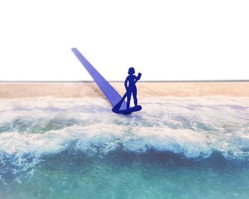 Metal Bookmark SUP surfing, Blue