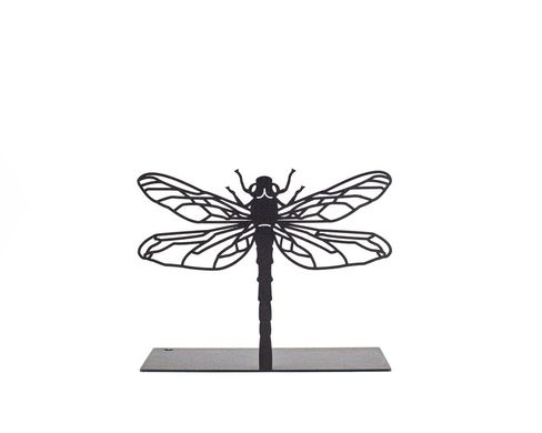 A Pair of Metal Bookends Dragonfly // Minimalist Shelf Decor