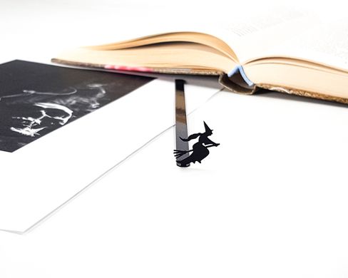 Metal Book Bookmark "Flying Witch" by Atelier Article, Black