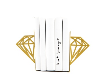 Metal bookends "Diamonds - (Golden edition)" by Atelier Article, Golden