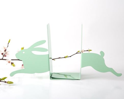 Nursery Bookends «Hare on the run» mint edition by Atelier Article, Green