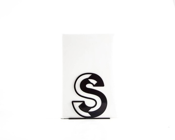 One metal bookend "S" - Letters are beautiful- alphabet series use to spell initials by Atelier Article, Black