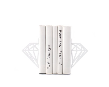 Metal bookends «Diamonds» white edition by Atelier Article, White