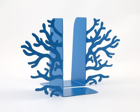 Metal Bookends "Corals Blue" by Atelier Article, Blue