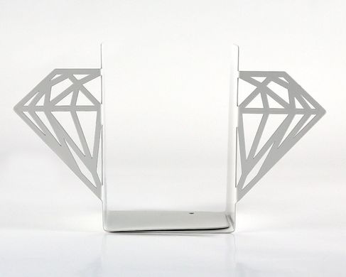 Metal bookends «Diamonds» white edition by Atelier Article, White