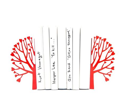 Metal Bookends " Love and books" by Atelier Article, Red