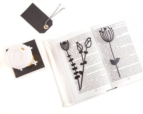 Metal Bookmark "Bell flower" by Atelier Article, Black
