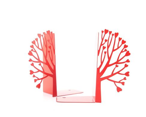 Metal Bookends " Love and books" by Atelier Article, Red