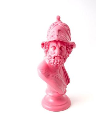 Mennelaus King of Sparta Ceramic Plaster Bust Statue Pink edition