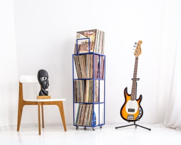 LP storage // 4 deck Album Сrate Сart // Blue edition by Atelier Article, Blue