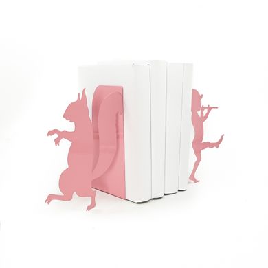 Metal Bookends "Elf and Squirrel" functional shelf decor by Atelier Article, Black