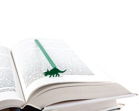 Metal bookmark "Dinosaur - Tricerator" by Atlelier Article, Green