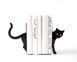 Decorative Bookends "Cat and books" by Atelier Article, Black