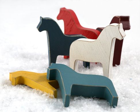 Christmas decor Scandinavian Dala Horse Wooden Toys by Atelier Article, Assorted