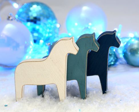 Christmas decor Scandinavian Dala Horse Wooden Toys by Atelier Article, Assorted
