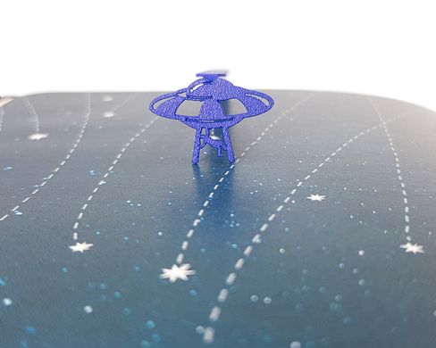 Metal Bookmark Kidnapped by Aliens, Blue