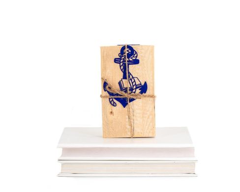 Metal Book Bookmark Anchored to the Books, Blue