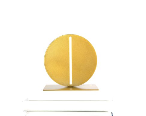 Metal Bookends "Slit circle" by Atelier Article, Golden