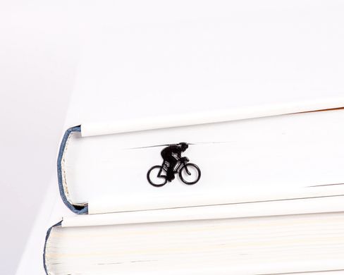 Metal Bookmark "Bike Racing" by Atelier Article, Black