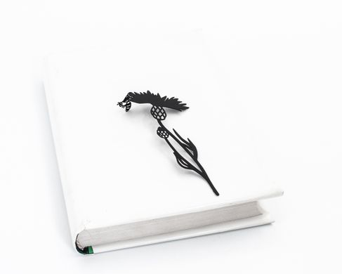 Unique metal bookmark Knapweed and the bee, Black