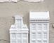 Architectural plaster models Facades of Amsterdam Houses I and II Unique wall art by Atelier Article, White