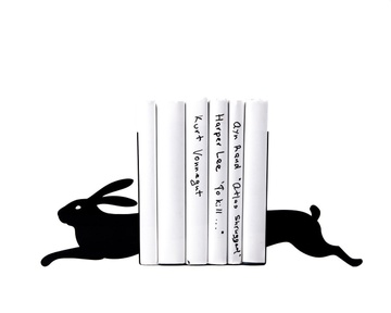 Metal Bookends "Hare on the run" by Atelier Article, Black
