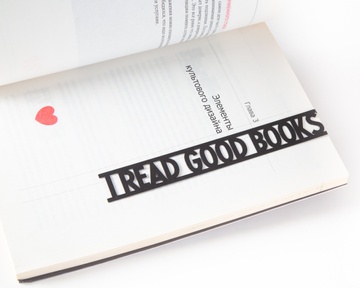 Unique metal bookmark / I Read Good Books / by Atelier Article, Black