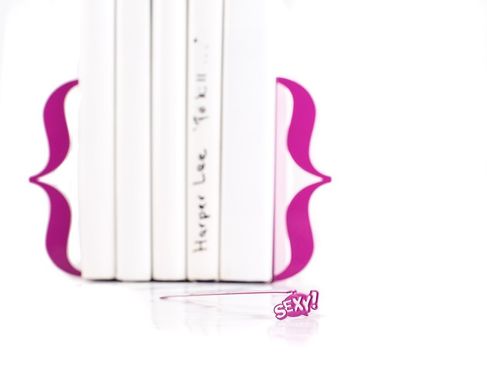 Metal Bookends «Brackets» purple edition by Atelier Article, Peach