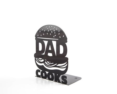 One metal kitchen bookend // Dad cooks // modern functional kitchen decor by Atelier Article, Black