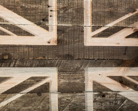 Wall art // Union Jack flag wooden carved edition // by Atelier Article, Beige