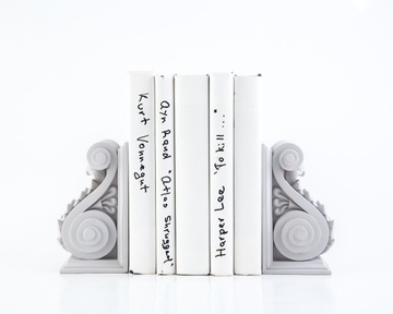 Classical Acanthus Corbel Bookends by Atelier Article, White