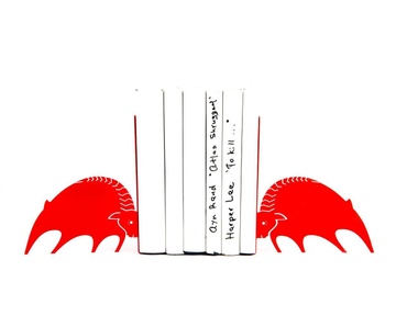 Metal bookends «Butting bulls» by Atelier Article, Red