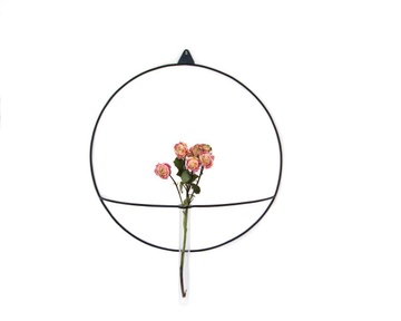 Metal Wall vase scounce // Minimalistic wire based design // by Atelier Article, Black