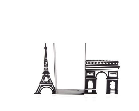 Decorative Metal Bookends «Symbols of Paris» by Atelier Article, Black