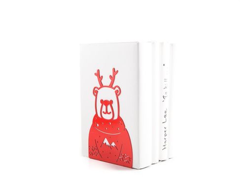 One decorative bookend Christmas Bear / Decor for holidays / by Atelier Article, Red